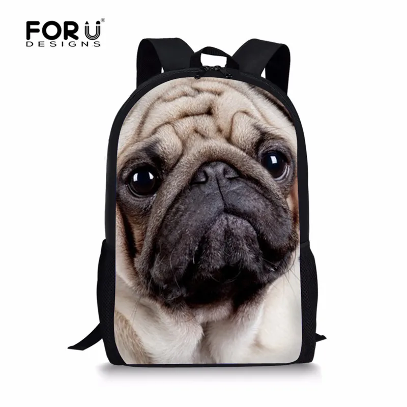FORUDESIGNS школьный рюкзак для девочек 3 шт. набор рюкзак 3D принт с Мопсом Детский Рюкзак Студенческая Книга сумка Mochila - Цвет: Z3164C