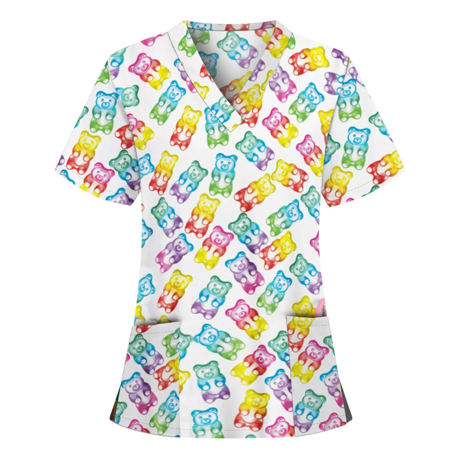 Униформа медсестры женская футболка с принтом и коротким рукавом модные