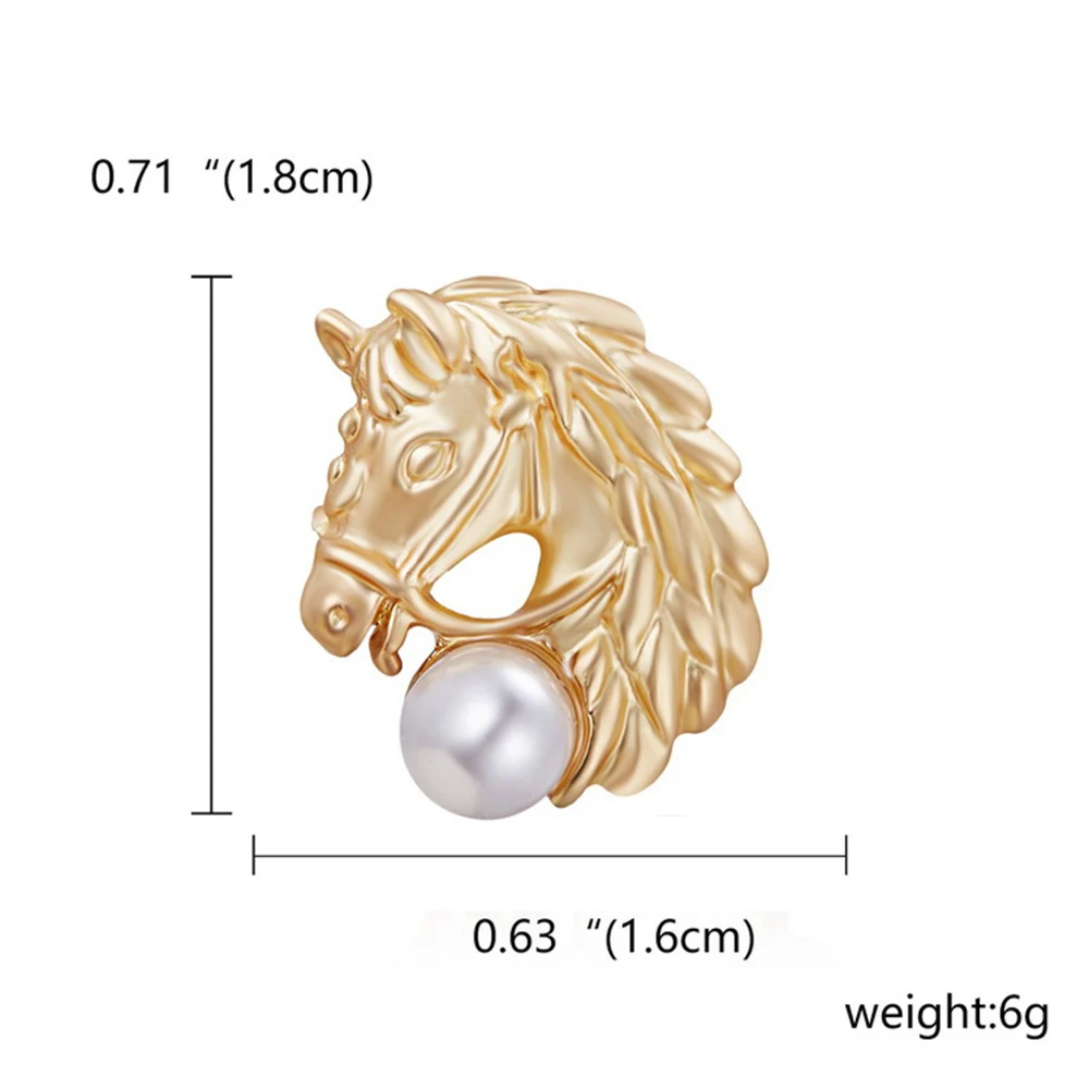 Horse 1 шт., металлическая брошь в форме лошади, милые Мультяшные аксессуары, значки, декоративные броши, булавка на лацкане для женщин и мужчин, ювелирное изделие, подарок - Окраска металла: Horse