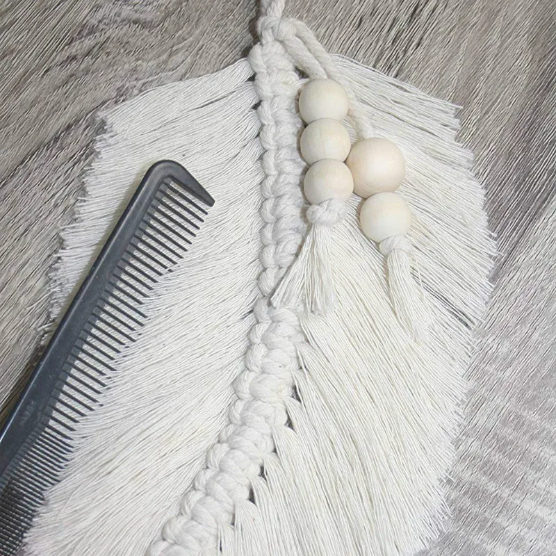 Macrame Leaf Wall Hanging Boho Home Decor Feather Fringed Tapestry Mandala Wedding Hanger Headboard Mexican Decoration | Дом и сад