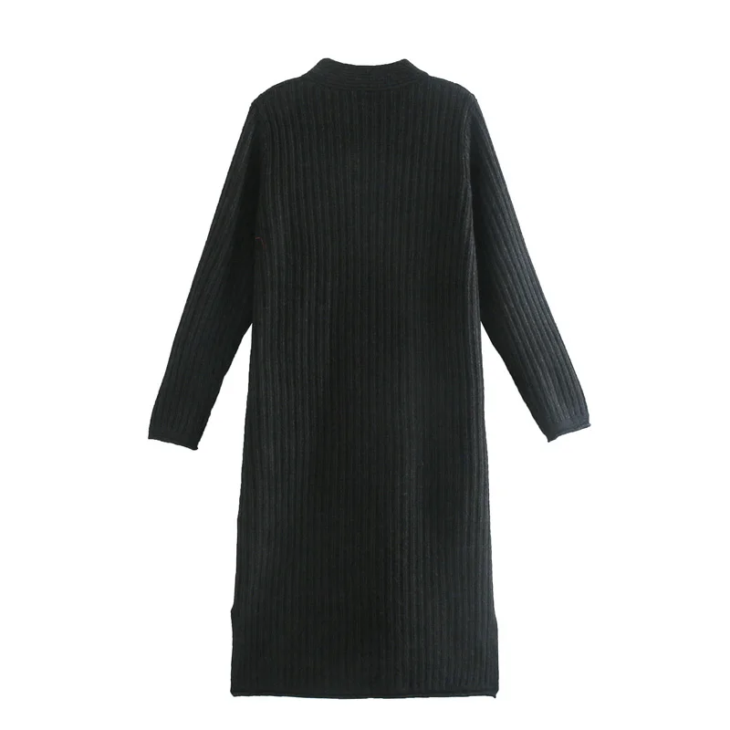 

2021 autumn and winter women's sweater mid-length core-spun yarn long-sleeved printing loose fashion elegant party women's top