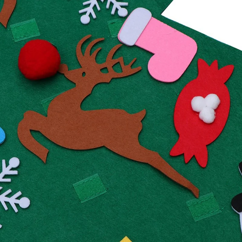 

2021 Kids DIY Felt Christmas Tree with Ornaments Children New Year Gifts for Christmas Door Wall Hanging Decoration