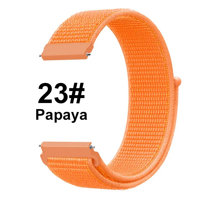 Papaya UEBN 20 мм 22 мм нейлоновый спортивный ремешок для Garmin Vivoactive 3 4 Venu/GarminMove/Forerunner 245 645 ремешок для наручных часов - Цвет ремешка: Papaya