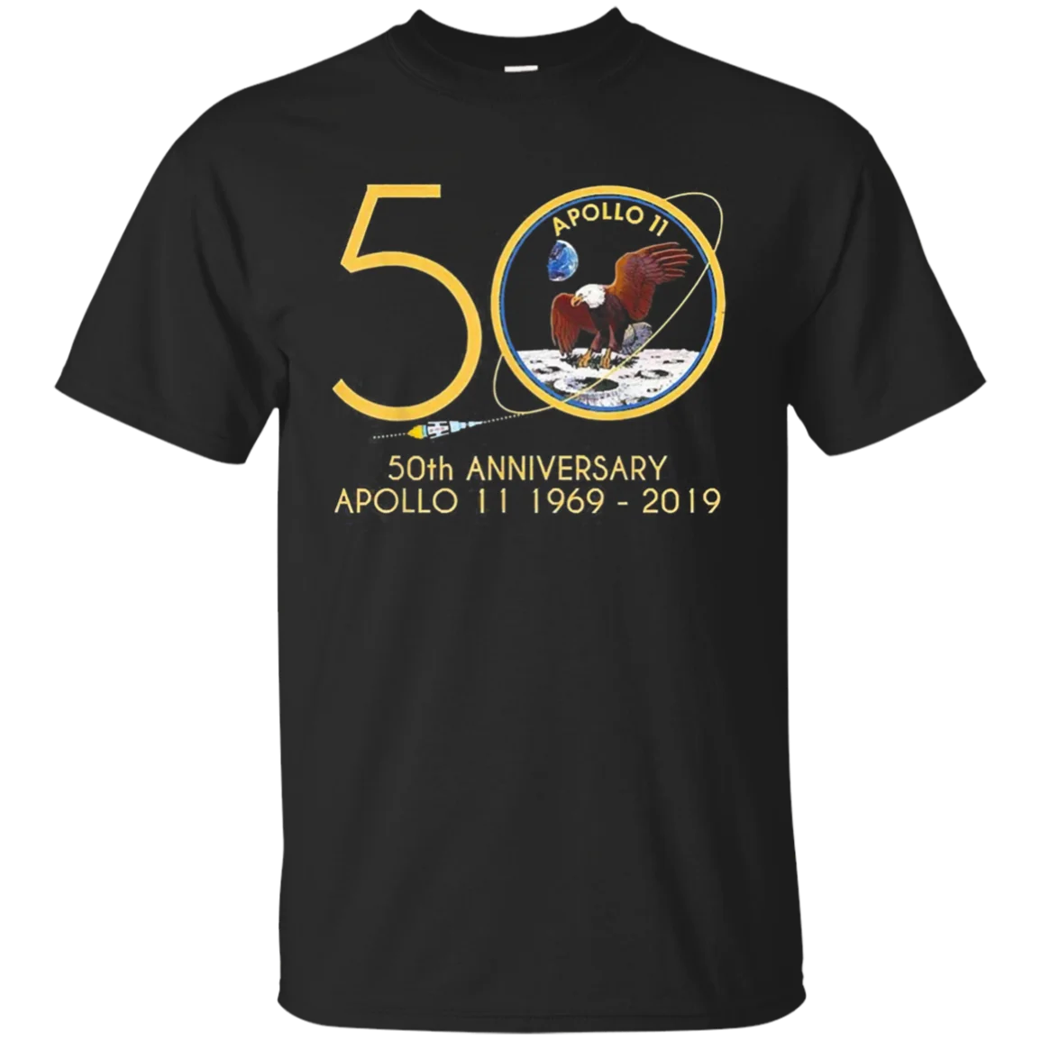 Apollo 11 50Th anniversary Moon Landing 20 июля 1969 черная футболка Размер M 3Xl Новинка унисекс