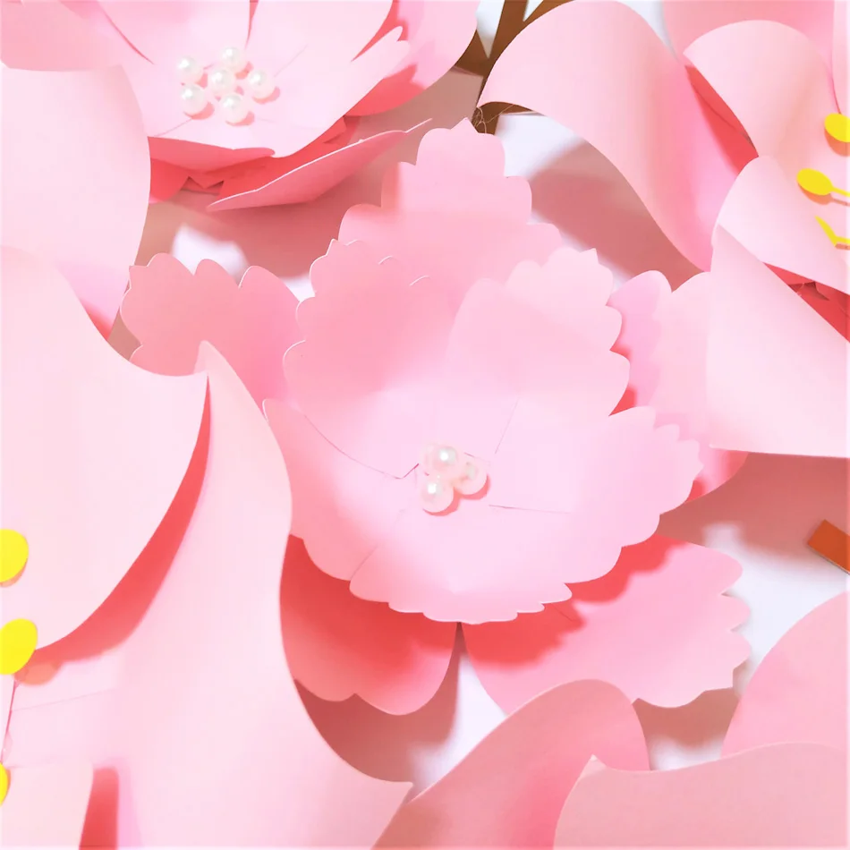 Ручной работы Розовые розы DIY бумажные цветы Золотые листья набор для вечерние