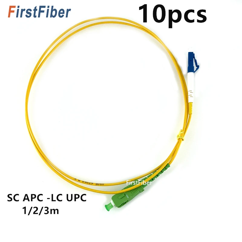 

FirstFiber 1m 2m 3m 10pcs LC UPC to SC APC G657A LC PC Fiber Patch Cable, Jumper, Patch Cord Simplex 2.0mm PVC SM