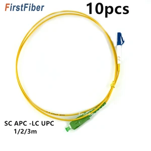 FirstFiber 1 м 2 м 3 м 10 шт. LC UPC к SC APC G657A LC PC оптоволоконный патч-кабель, перемычка, коммутационный шнур Simplex 2,0 мм пвх SM
