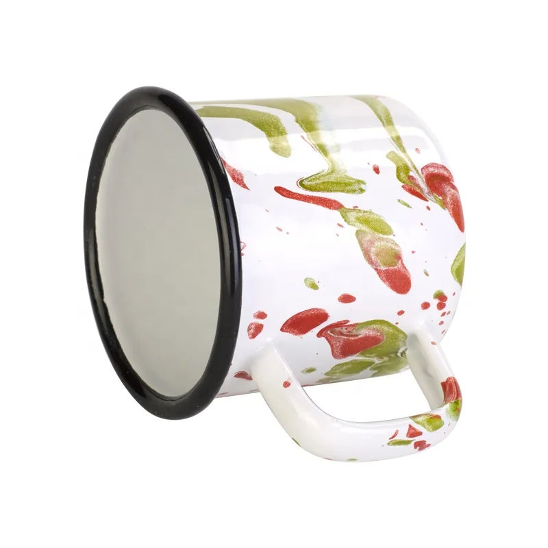 8oz white milk mug with hollow handle custom logo printed enamel cup | Дом и сад