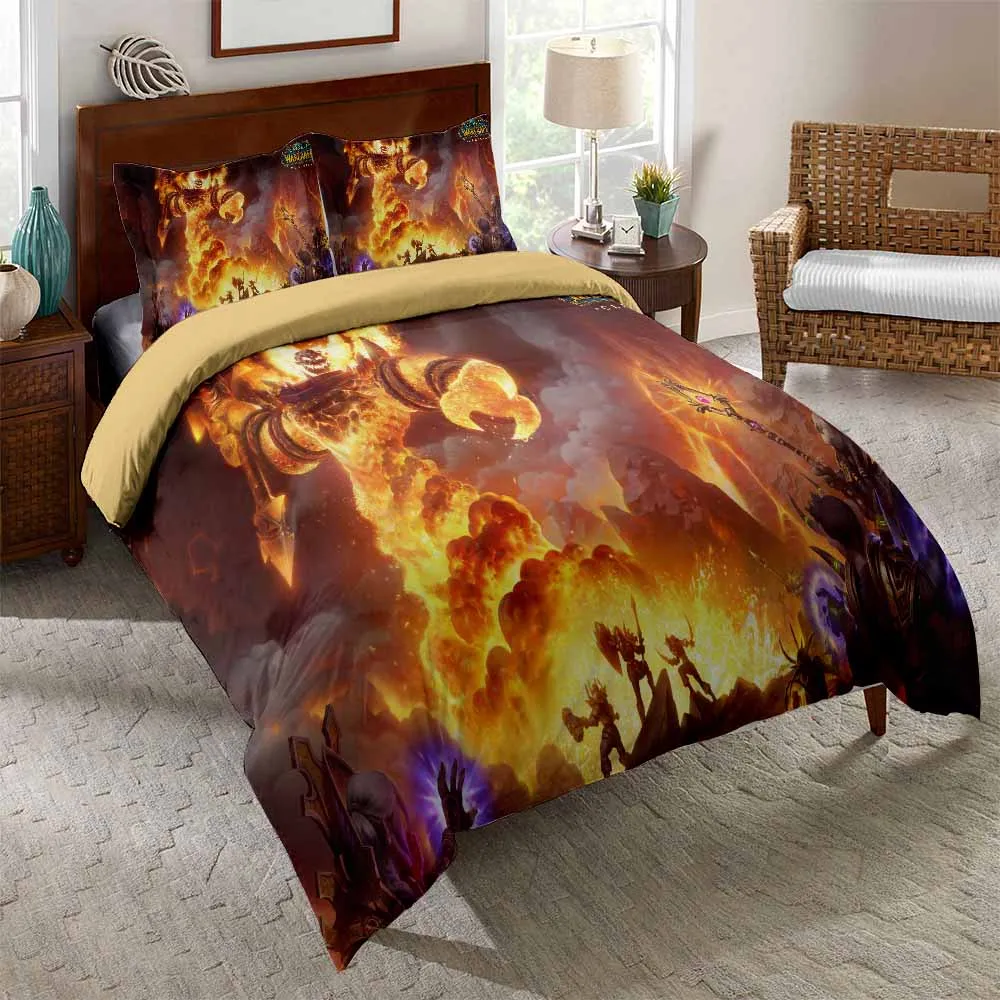 

Duvet Cover Pillowcases World of Warcraft WOW Alliance Horde Banner Flag Bedding Set Bed Linen Bedclothes Twin Full Queen King