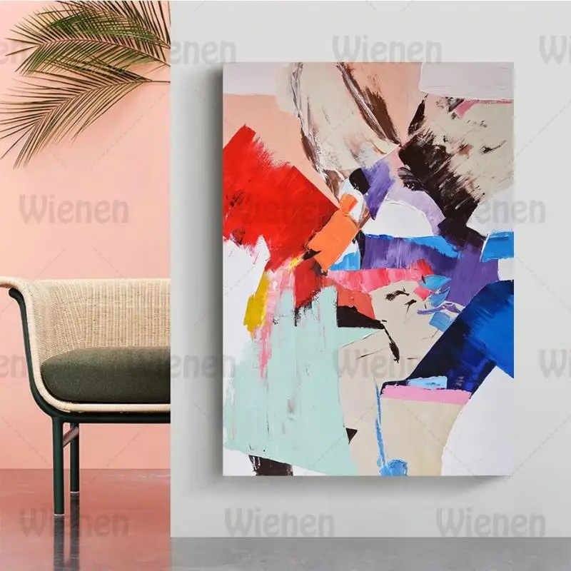 

Abstract Modern Oil Painting Canvas Painting Colors Paint Wall Art Poster and Printing Picture for Living Room Home Decoration