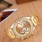 Часы женские кварцевые из нержавеющей стали, роскошные брендовые золотистые, стразы