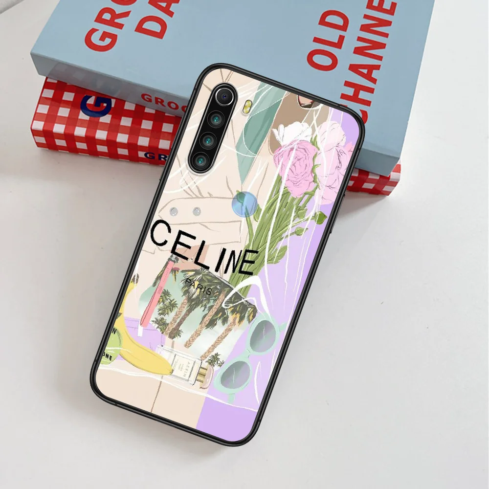 

Celin Luxury Fashion Brand Phone Case For Xiaomi Redmi Note 7 8 8T 9 9S 4X 7 7A 9A K30 Pro Ultra black Funda Fashion Cell Soft