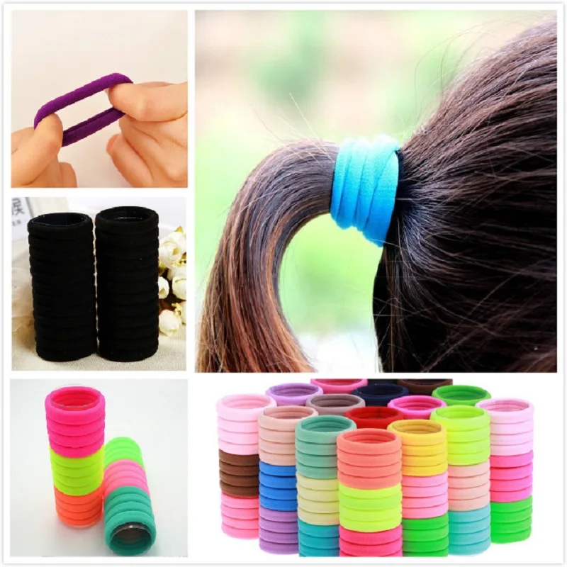 

50-3pcs Elastic Hair Bands Women Nylon Bright Colors Bands Ponytail Scrunchie Headbands Tie Gum Rubber Bands Hair Accessories