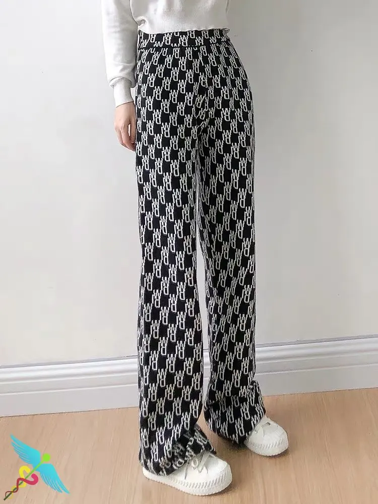 

WELLDONE Sweatpants Women Reversible Jacquard Check Harem Pants Hip Hop Joggers High Quality Fashion Casual Pant Wide Leg Pants