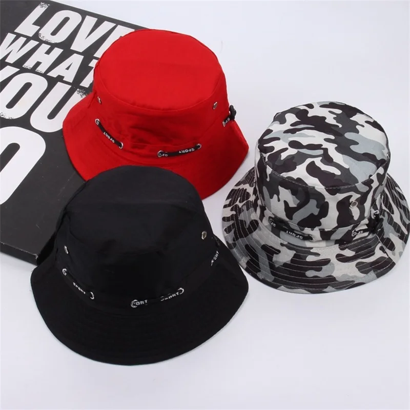 Шляпа ведро для женщин и мужчин шляпа от солнца однотонная камуфляжная летняя