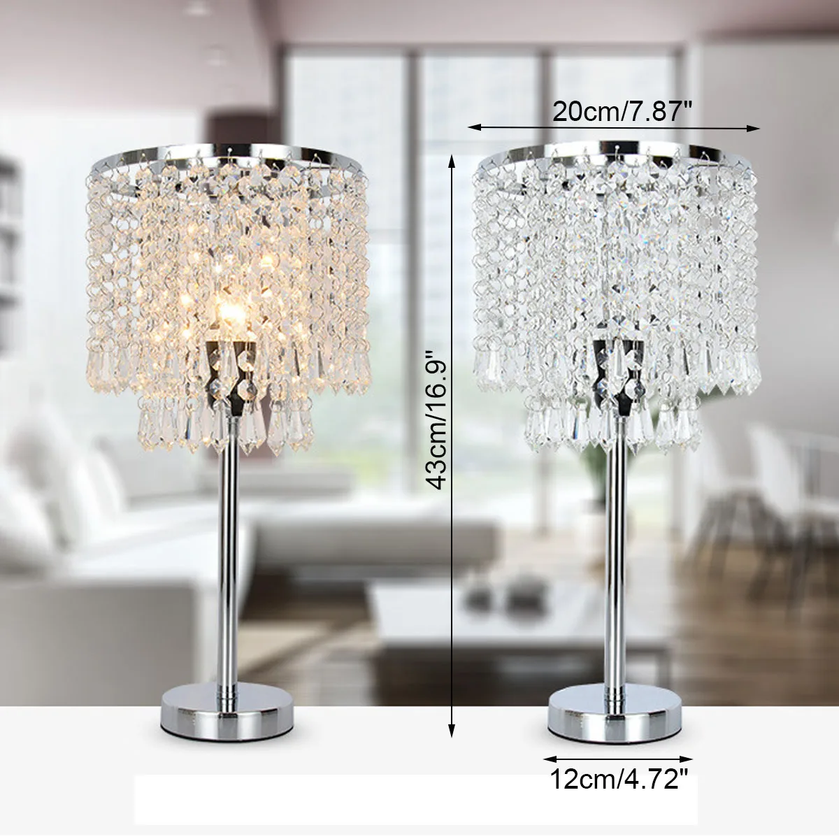 

Modern Crystal Table lamp Desk Lamp Study Crystal Art Deco Beside Ghost Night Lights Lighting E27 for Bedroom Living Room