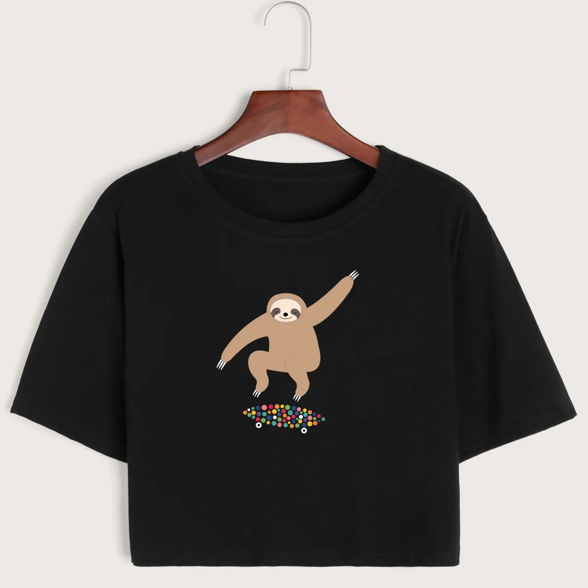 Женская укороченная футболка для скейтбординга и ленивых женщин кроп-топ летние