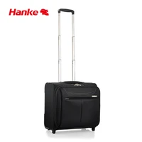 hanke 16 inch business travel carry on luggage boarding laptop suitcase softside trolley case rolling wheels password lock 8016