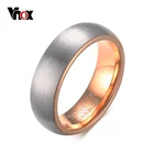 Vnox Вольфрам карбида матовый купол кольцо обручальное кольцо розовое золото-цвет для Для мужчин