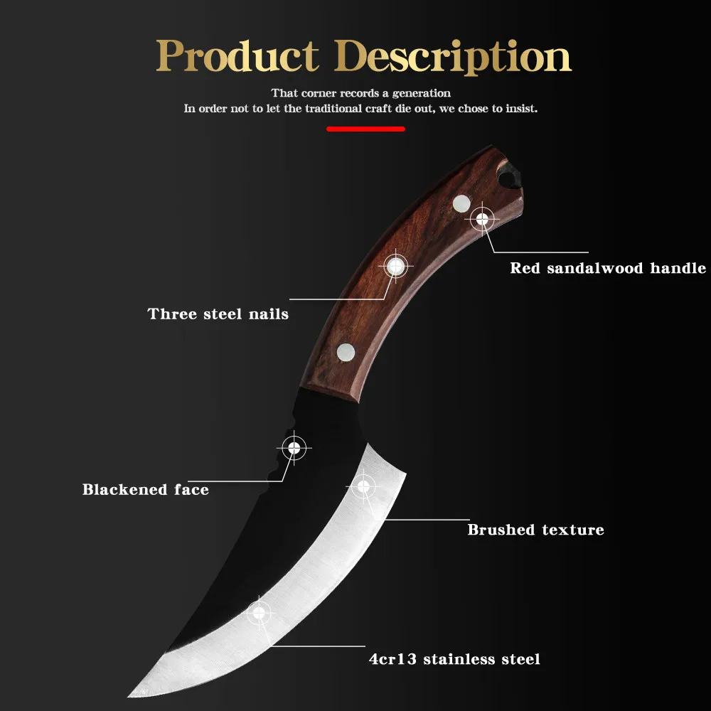XYj 4cr13 Stainless Steel 5.5'' 6.5'' Kitchen Boning Knife Chef Tool Butcher Meat Cleaver Deboning Outdoor Survive Cutlery | Дом