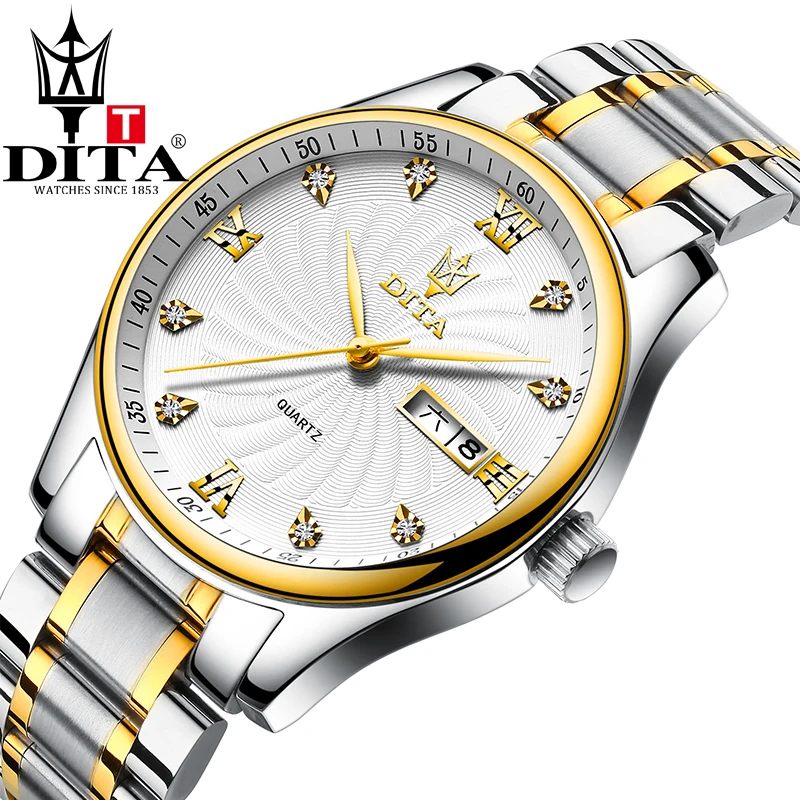 

DITA Top Brand Luxury Fashion Clocks Date Quartz Wristwatch 3ATM Waterproof Men's Watches Relogio Masculino