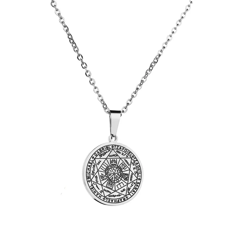 Style2 Silver ELSEMODE Seven Archangels подвеска чокер массивное серебряное ожерелье из нержавеющей стали для женщин аксессуары к платью - Окраска металла: Style2 Silver
