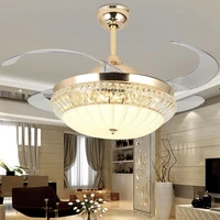 aosong modern ceiling fan lights with remote control invisible fan blade crystal decorative for home dining room