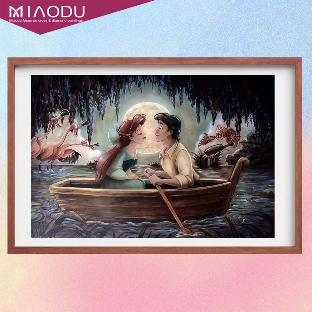 

Disney Cartoon Ariel And The Prince Rowing5D Diamond Painting Cross Stitch Kits Embroidery Full Drill Mosaic Resin Home Decor