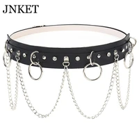 jnket new punk belt pu leather chain harness body waist belt hip hop rock belt fashion cinturon nightclub waistband