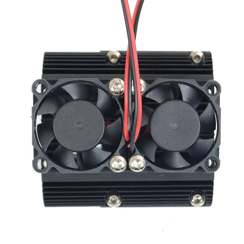 

1/8 Double Fan Motor Twin Cooling Radiator for E-REVO 41-43mm Engine 1/10 SUMMIT Motor Heatsink RC Car Spare Parts