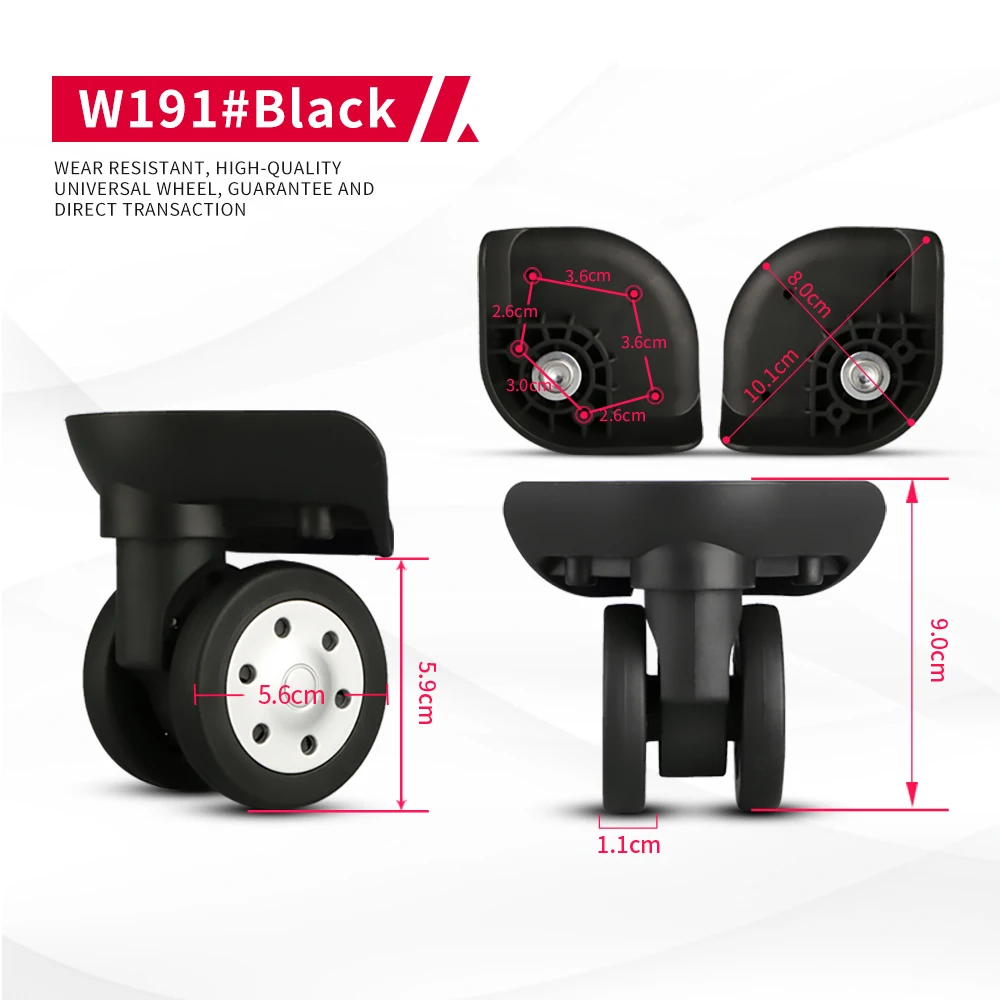 DILONG W191 Trolley wheels suitcase luggage repair parts roller mute universal caster replacement aircraft non-slip wheel