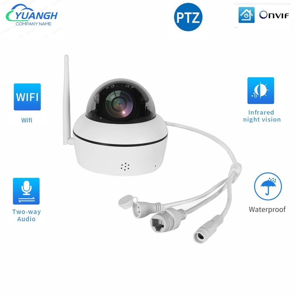 

IP-камера купольная, 2 Мп, Wi-Fi, PTZ, 1080P