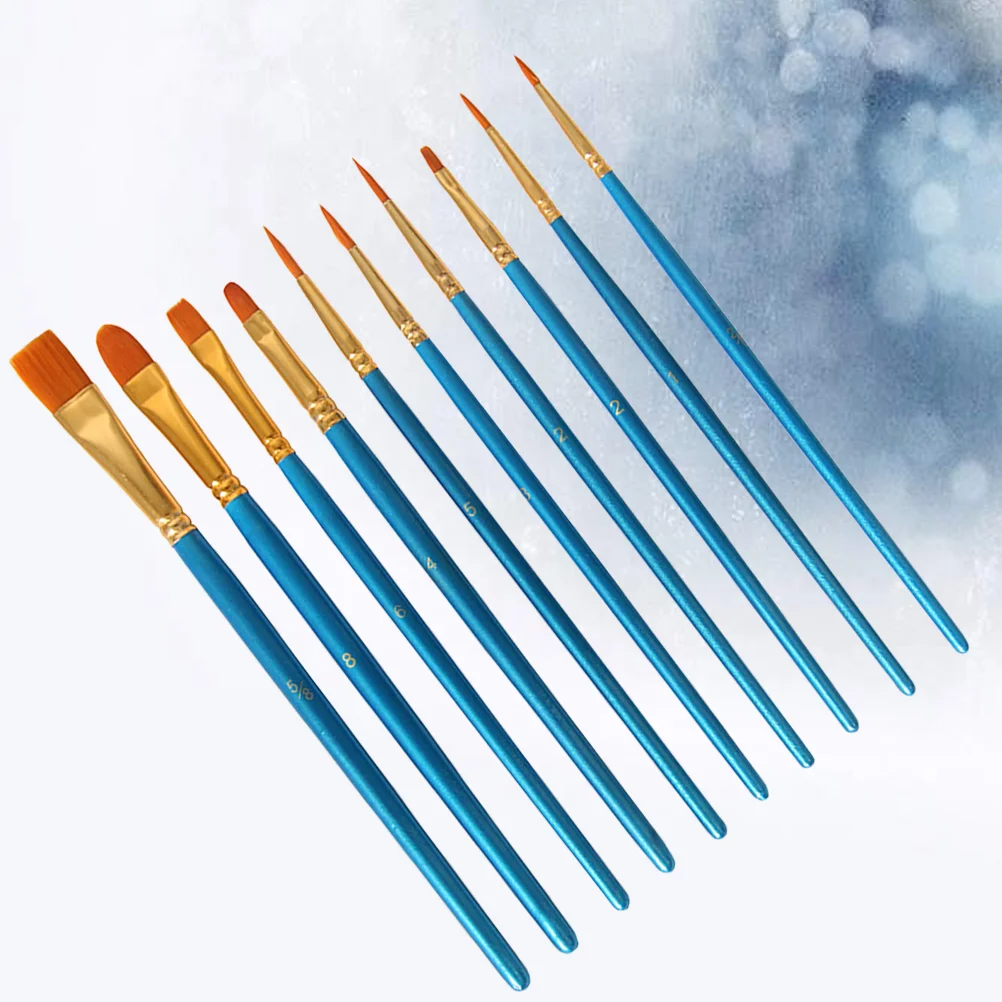 

20Pcs Kids Paint Brushes Nylon Hair Brushes Art Flat Head Pens Painting Tool for Watercolor Oil Painting (Blue)