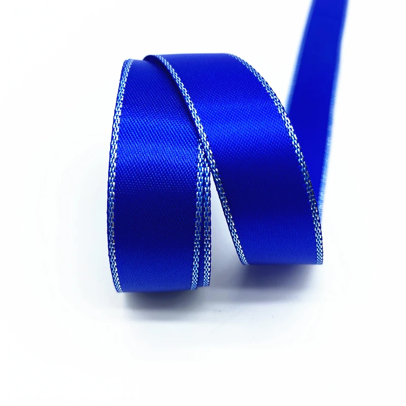 16mm High Quality Silver Metallic Edge Satin Ribbon Polyester For Flower Gift Packing Wedding Decoration DIY 5 yds/lot | Дом и сад