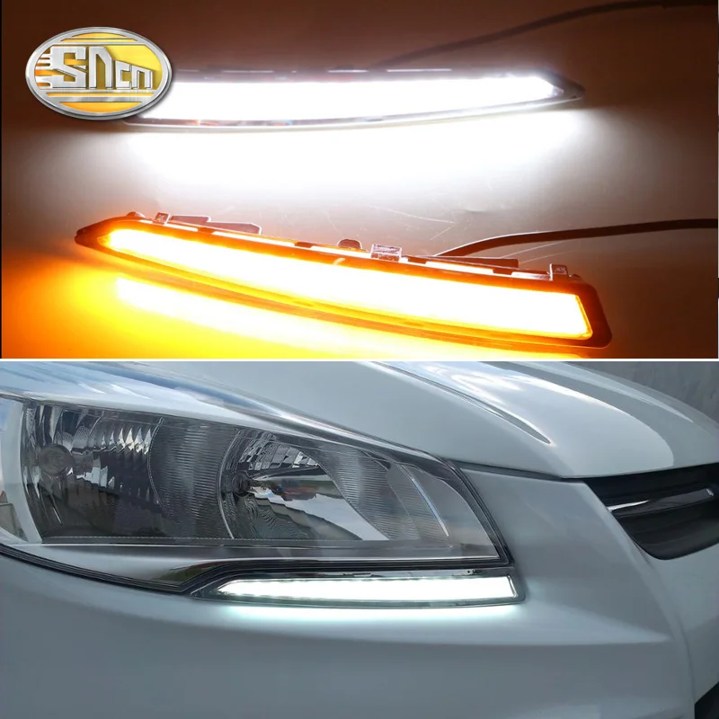 SNCN светодиодный дневные ходовые огни светильник для Ford Escape Kuga 2013 - 2015 желтый