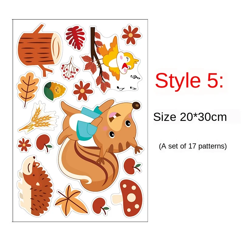 

Thanksgiving Electrostatic Stickers Turkey Thanksgiving Holiday Creative Autumn Maple Leaf Wall Stickers NO Glue Static Sticker