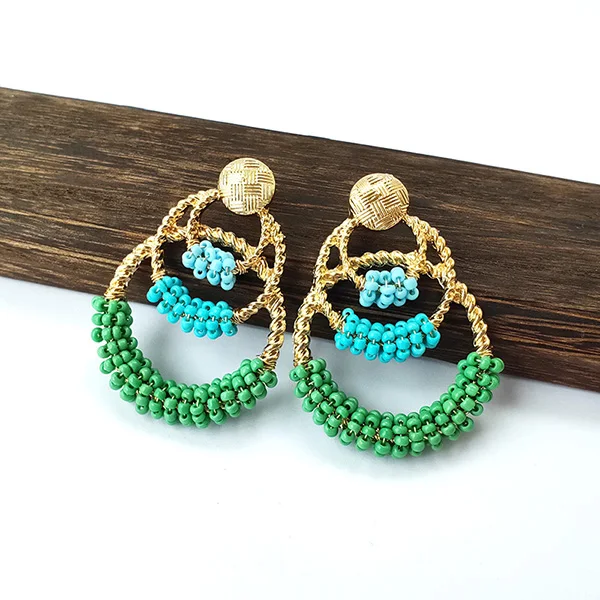 5 пар круговые женские сережки с подвесками шпагат круглые бусы серьги подвески