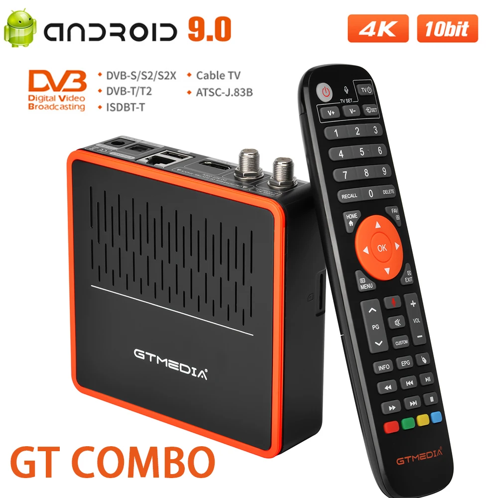 ТВ приставка GTMEDIA GT Combo DVB S2X/DVB T2/кабельная спутниковый приемник + Android 9 0 Smart TV BOX/CA card