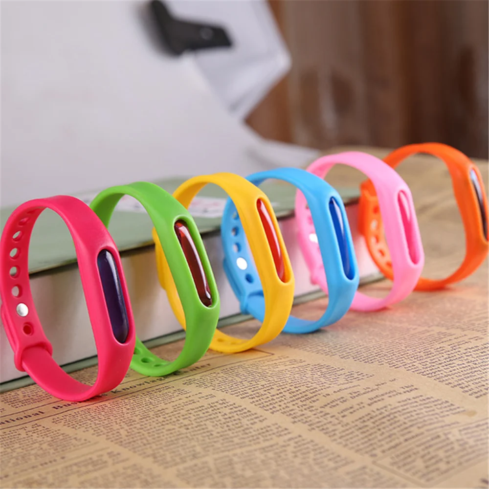 

Waterproof candy jelly color Mosquito Repellent Band Bracelets kids silicone hand Wrist Band Anti Mosquito Ring mixed order