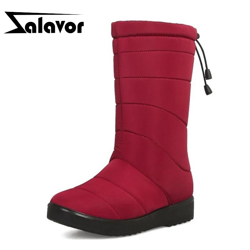 Женские теплые зимние сапоги ZALAVOR толстая меховая обувь на плоской подошве