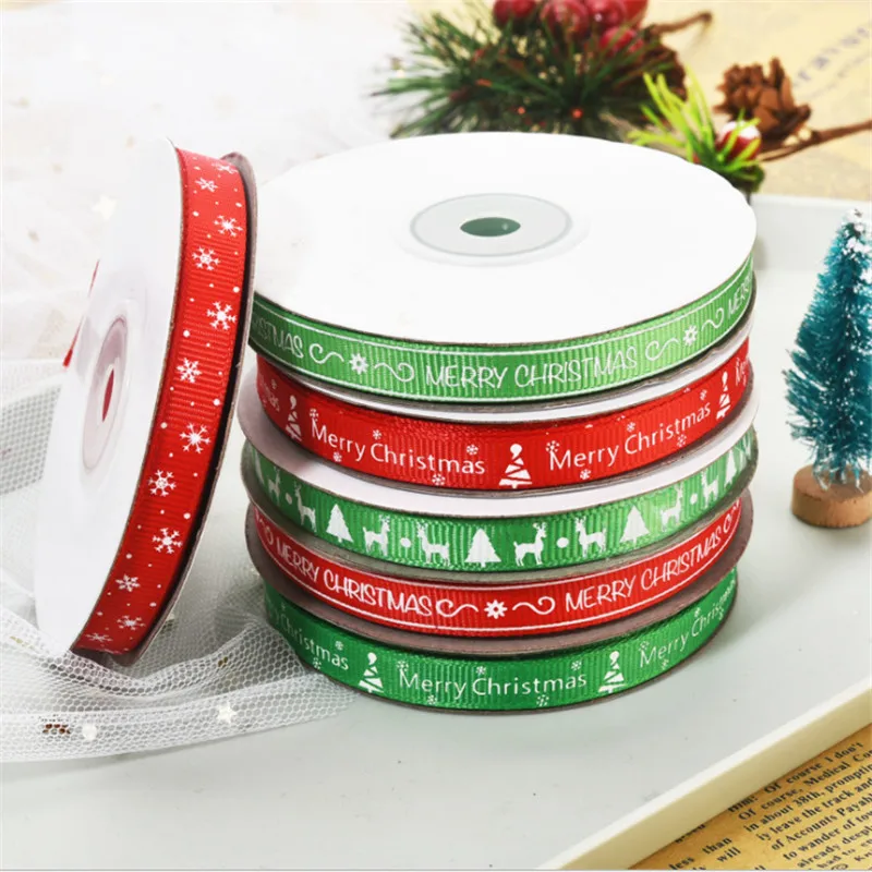 

10yards Snowflake Ribbon Christmas Tree Ornaments Ribbons Christmas Decoration for Home Navidad New Year Christmas Gift Packing