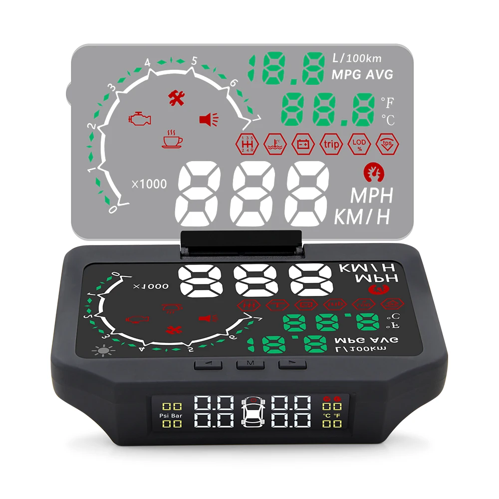 HUD X30 Автомобильный дисплей с TPMS 2 в 1 OBD OBD2 автомобильный дисплей Система мониторинга давления в шинах Bluetooth датчик TPMS с HUD