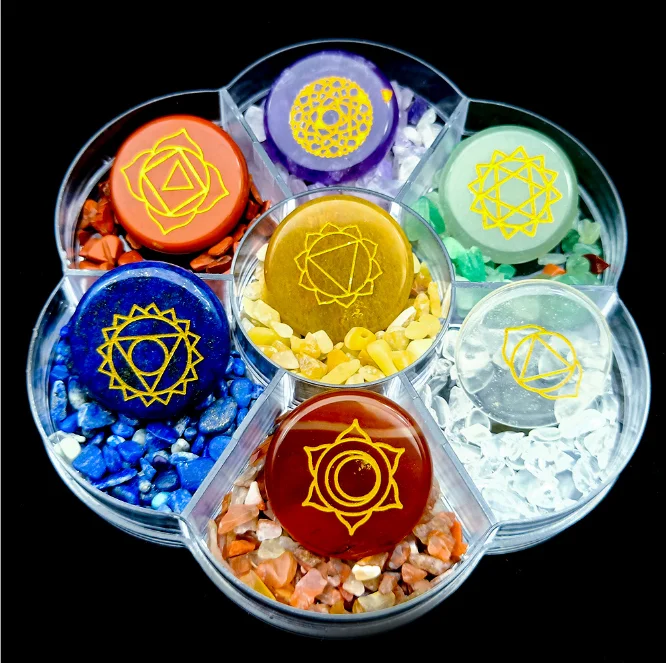 

7 chakela DIY SET ORGONE PENDANT STONE Reiki Energy Consciousness