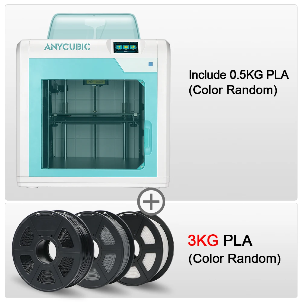 WH 4Max Pro add 3KG ANYCUBIC 4Max Pro 3d принтер закрытый печатное пространство 3d принтер комплект большой объем сборки ultracase Нити Экструдер FDM 3D-принтер - Цвет: WH 4Max Pro add 3KG