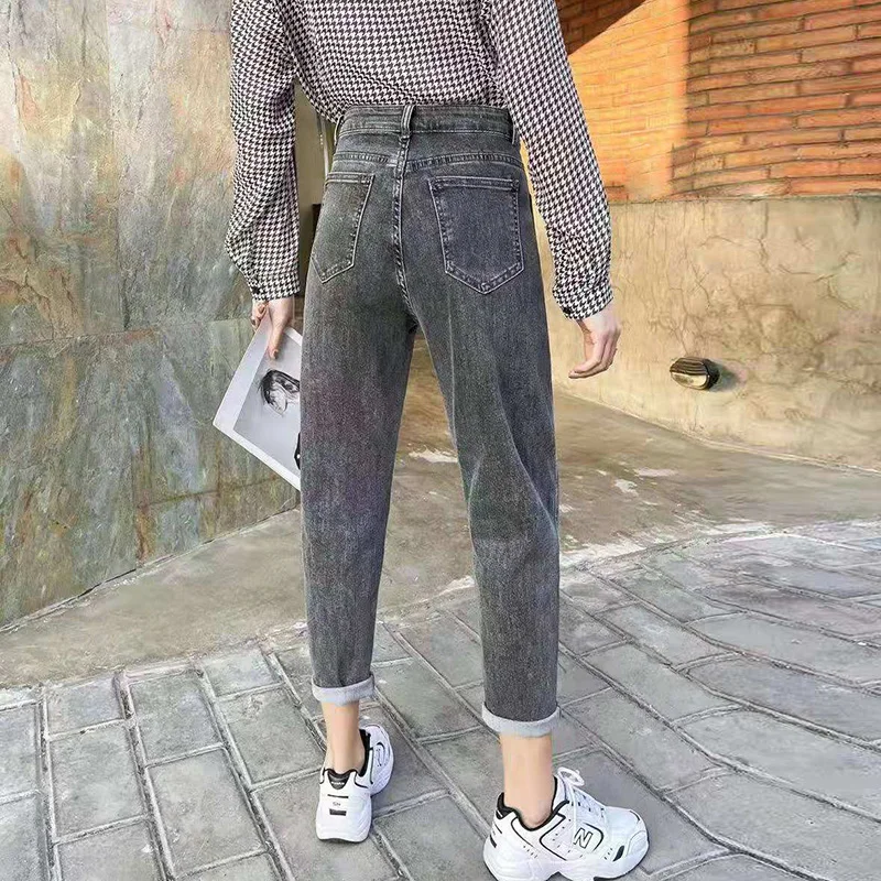 

2021 High Waist Women's Fashion Jeans Trousers For Female Mom Denim Pants For Girls