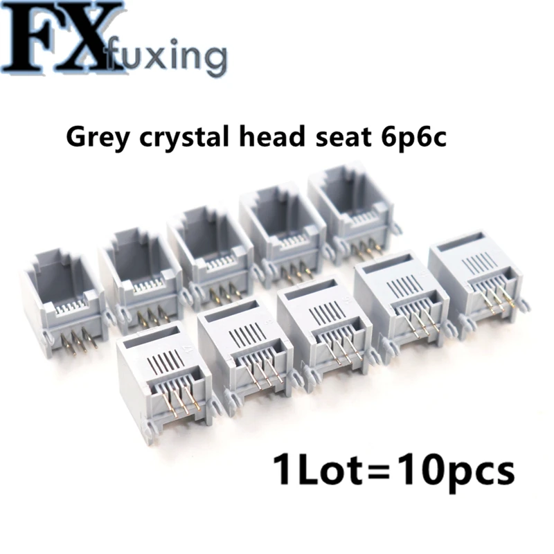 

10 шт. YT2038Y RJ12 RJ11 телефонная розетка 90 градусов 6-контактный кристаллический гнездовой разъем 6P6C в продаже новый