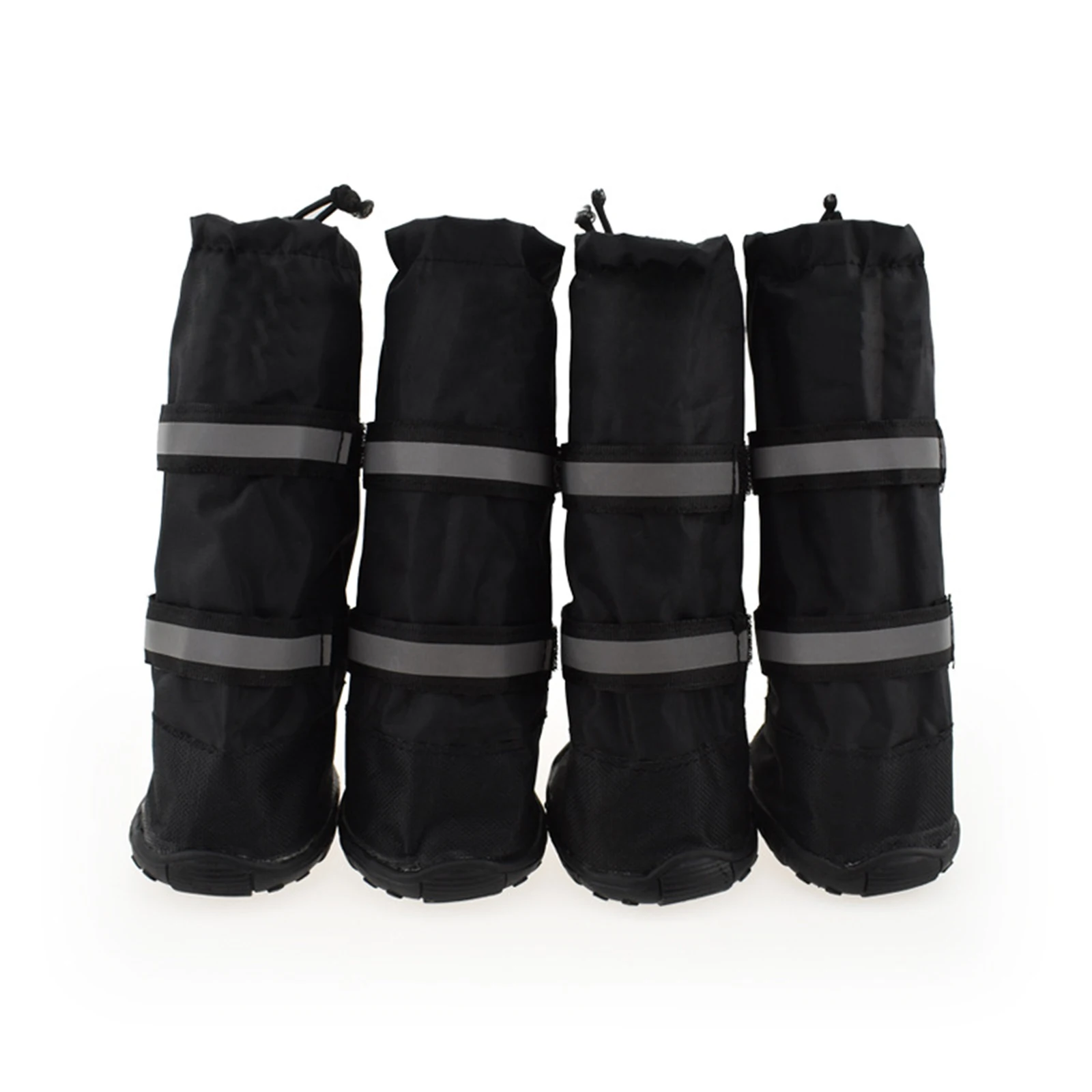 

Pet Winter Shoes High-Tops Anti-Slip Rain Boots Weather-Proof Warm Shoes Hook & Loop And Drawstring Design With Reflective Strip