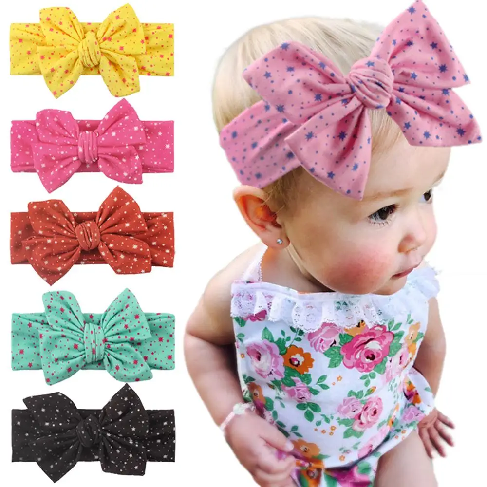 Pudcoco 0-4T Newborns Baby Girl Bow Headband Kids Toddler Girls Floral Dot Hair Band Accessories Headwear Head Wrap | Детская одежда и
