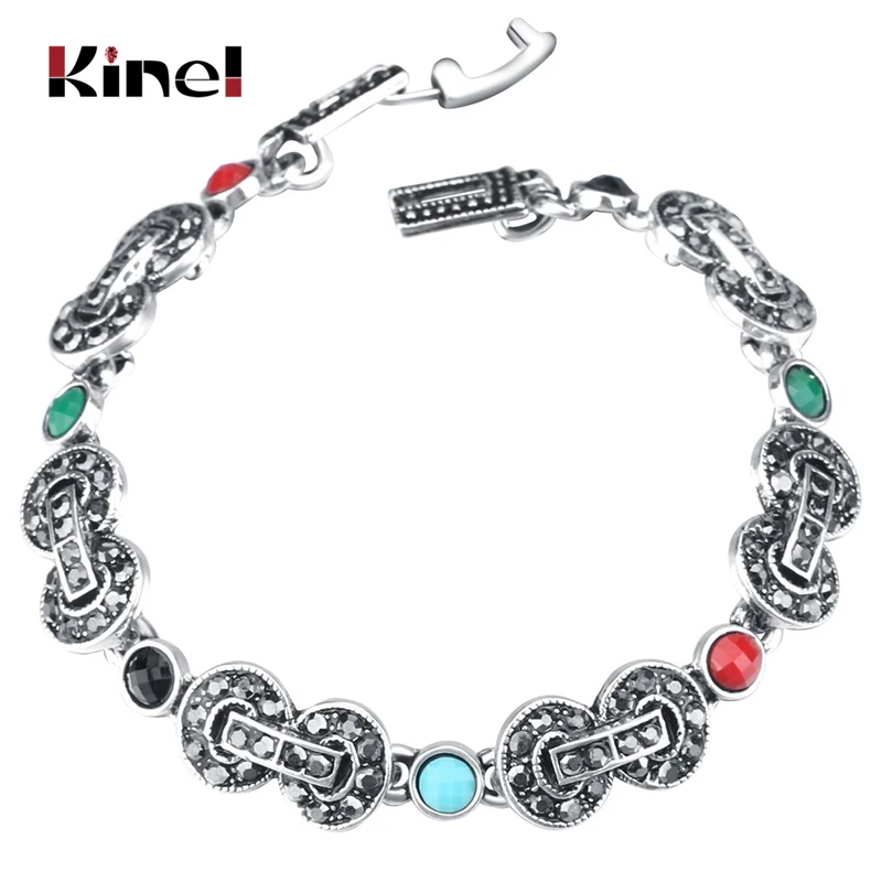 Женский винтажный браслет Серебристый 8 слов в богемном стиле бренд Kinel |