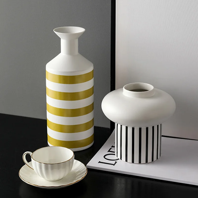 Минималистичная полуручная креативная керамическая ваза в скандинавском стиле